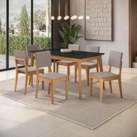 Conjunto Sala de Jantar com 6 Cadeiras Nara Kappesberg em Madeira Maciça