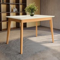 Mesa de Jantar em Madeira Maciça Kappesberg Canela/Off White 120cm