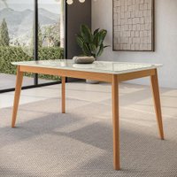 Mesa de Jantar em Madeira Maciça Kappesberg Canela/Off White 160cm