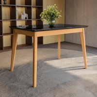 Mesa de Jantar em Madeira Maciça Kappesberg Canela/Preto Fosco 120cm