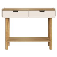Aparador 2 Gavetas 100cm Pes Madeira Maciça 28104 Hanover Off White Artesano