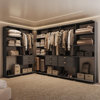 Closet Modulado 6 Gavetas Alasca Preto Touch Carraro