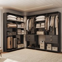 Closet Canto 4 Gavetas Alasca Preto Touch Carraro