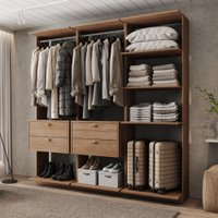 Closet Modulado com 4 Gavetas Alasca Freijó Carraro