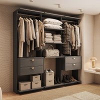 Closet 4 Gavetas Alasca Preto Touch Carraro