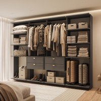 Closet Modulado 4 Gavetas Alasca Preto Touch Carraro