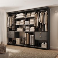 Closet com 4 Gavetas Alasca Preto Touch Carraro