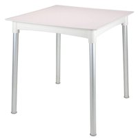 Mesa de Plástico Quadrada Tramontina 70x72cm Branco Pernas Alumínio Anodizado Summa Laura Rattan