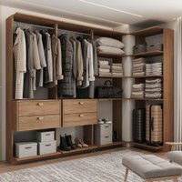 Closet Modulado Canto 4 Gavetas Alasca Freijó Carraro