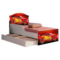 Mini Cama Livia Com Cama Auxiliar MDF 153X79 cm Vermelho Decmade
