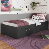 Cama de Solteiro com Baú 2 Portas para Colchão 188x78cm Multimóveis CR40131 Grafite