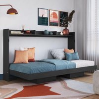 Cama de Solteiro Articulada para Colchão 188x78cm Multimóveis CR40129 Grafite