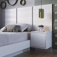 Cabeceira Solteiro com Mesa de Cabeceira 122cm Multimóveis CR35453 Branco