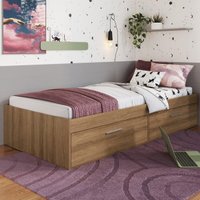 Cama de Solteiro com Baú 2 Portas para Colchão 188x78cm Multimóveis CR40131 Mel