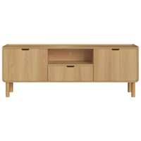 Rack Bancada TV 65 Pol 2 Portas 180 cm Pes Madeira Maciça 28101 Hanover Artesano