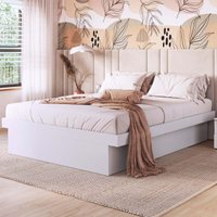 Cama Queen com Baú para Colchão 198x158cm Multimóveis CR40128 Branco