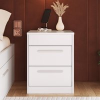 Mesa de Cabeceira com 2 Gavetas e Compartimento Oculto Multimóveis CR35455 Branco
