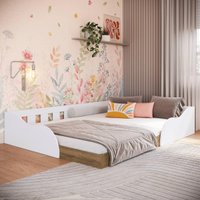 Cama de Casal Montessoriana para Colchão 188x138cm Multimóveis CR40152 Branco/Mel