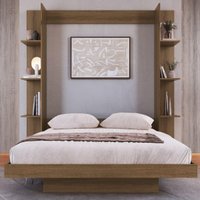 Cama de Casal Articulada com Estante para Colchão 188x138cm Multimóveis CR40141 Mel