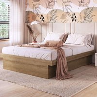 Cama Queen com Baú para Colchão 198x158cm Multimóveis CR40128 Mel