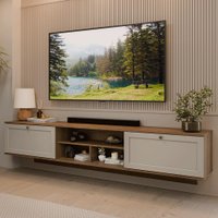 Rack Suspenso para TV até 80 Polegadas 218 cm 2 Portas Rustic/Crema Vik Madesa