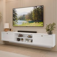 Rack Suspenso para TV até 80 Polegadas 218 cm 2 Portas Branco Vik Madesa