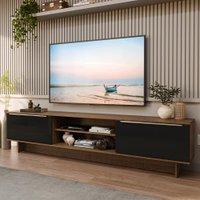 Rack para TV até 80 Polegadas 218 cm 2 Portas Rustic/Preto Lux Madesa