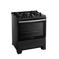Fogão 5 Bocas Preto com Mesa de Vidro e Tripla Chama Dako Novo Supreme Glass Bivolt