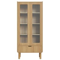 Cristaleira 2 Portas 180X80 cm Pes Madeira Maciça 28105 Hanover Artesano
