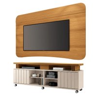 Rack Bancada Alpha com Painel Psy para TV Até 80 Polegadas 1,80m Ripado