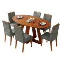Conjunto Sala de Jantar Mesa 1,80m Vick 6 Cadeiras Bel