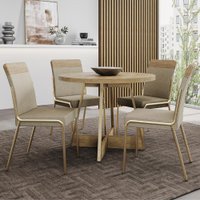 Conjunto Sala de Jantar 4 Cadeiras Paris Carraro Dourado