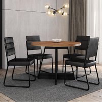 Conjunto Sala de Jantar 4 Cadeiras Malta Carraro Preto