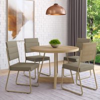 Conjunto Sala de Jantar 4 Cadeiras Malta Carraro Dourado
