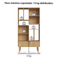 Estante Livreiro 180X90 cm Escrivaninha 100 cm Pes Madeira Maciça Hanover Artesano