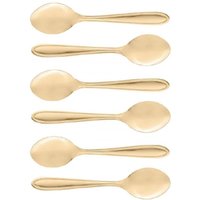 Conjunto 6 Colheres de Café Gastro Douradas Aço Inox Lyor 11cm Pequena Colherzinha