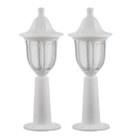 2 Balizadores Moderno Branco para Jardim e Muro Lente Fosca Injetado Termoplástico Dital