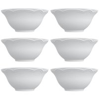 Jogo 6 Bowls de Porcelana Tigela 510ml Branco Germer Cottage Sobremesa Frutas