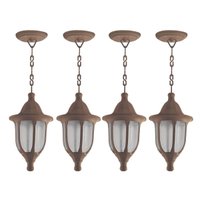 Kit 4 Luminárias Decorativas Pendentes Teto Marrom Plásticas Lâmpada E27 Dital