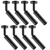 Jogo 8 Spots de Sobrepor Direcionável 15cm Alumínio Preto G9 Neo Dital Luminária de Teto