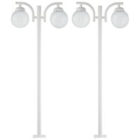 Kit 2 Postes de Iluminação Externa para Praça Jardim Branco 2m Alumínio E27 Global Dital
