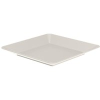 Prato Plástico Quadrado Bege Sobremesa Saladas 22,5cm Ou Avulso Para Servir