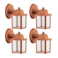 Conjunto 4 Arandelas de Parede Cobre Termoplástico Lâmpada E27 Luminária Decorativa Dital