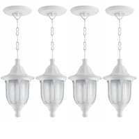 Kit 4 Pendentes Luminárias Teto Modena Lente Fosca Plástico Bivolt Lâmpada E27 Dital