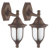 2 Arandelas Luminárias Marrom Parede Injetada Termoplástico Suporte Superior Dital