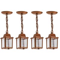 4 Luminárias Elegante Pendente Cobre Injetada Termoplástica Teto Vintage Dital