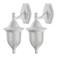 Kit 2 Arandelas Luminárias Brancas para Parede Lente Fosca Suporte Superior Dital