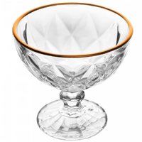 Taça de Sobremesa Diamond 250ml Lyor Vidro com Fio de Ouro Avulsa Incolor