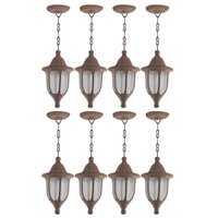 Kit 8 Luminárias Decorativa Pendente para Teto Marrom Plástico Lâmpada E27 Dital