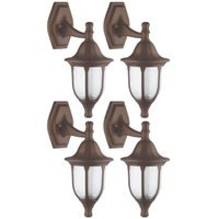 Kit 4 Arandelas Luminária Elegante Marrom Injetada Plástico Lâmpada Suporte Superior Dital